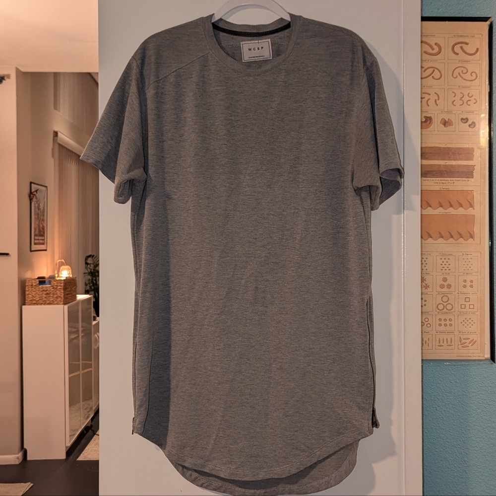 Rare Unisex Cotton Long Zipper Shirt in Gray by WCSP